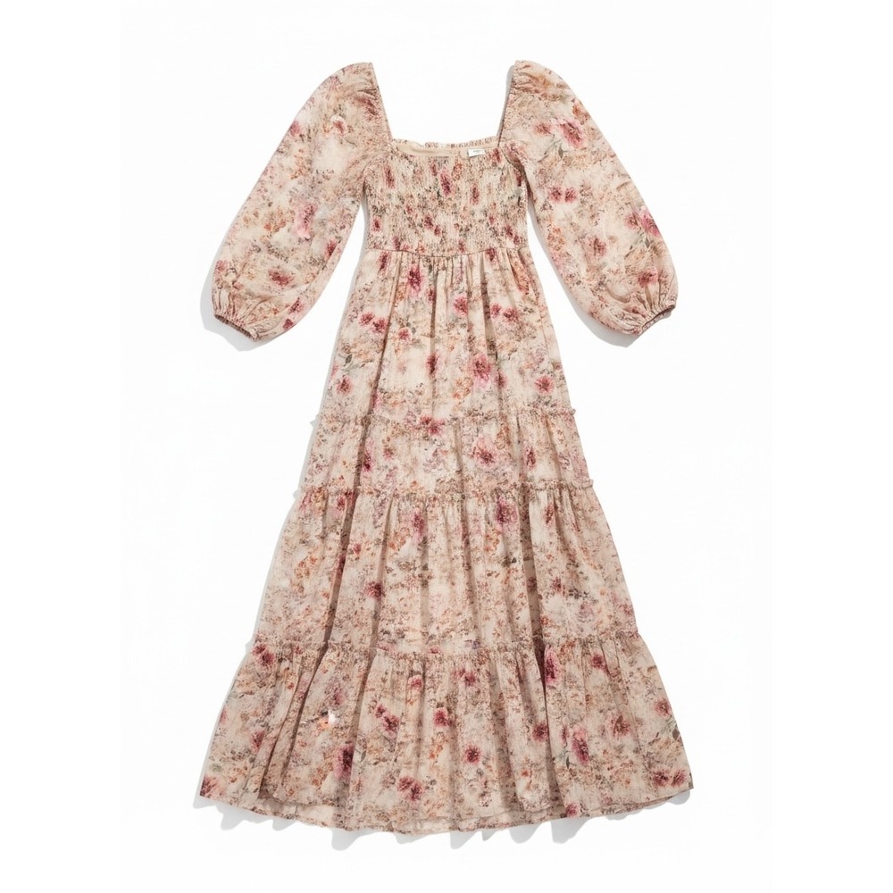 Worth Collective Daphine Maxi Dress Women Small Pink Beige NWT Floral - Picture 3 of 10